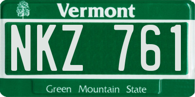 VT license plate NKZ761