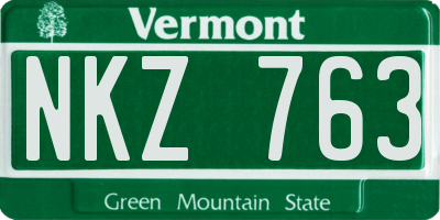 VT license plate NKZ763