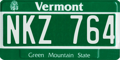 VT license plate NKZ764