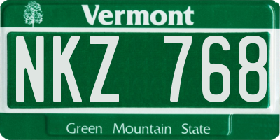VT license plate NKZ768