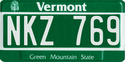 VT license plate NKZ769
