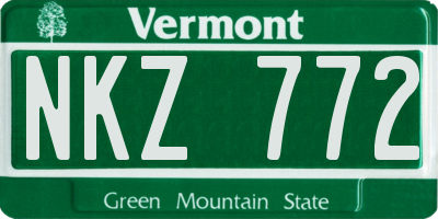 VT license plate NKZ772