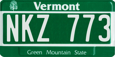 VT license plate NKZ773