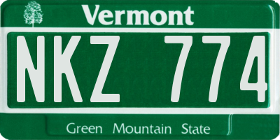VT license plate NKZ774