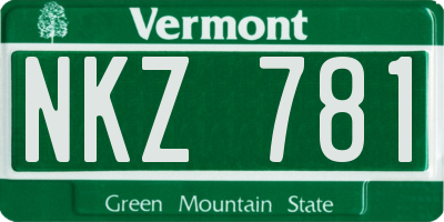 VT license plate NKZ781