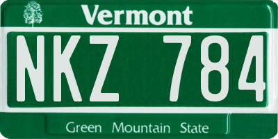 VT license plate NKZ784