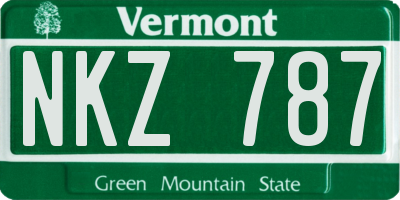 VT license plate NKZ787