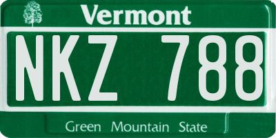 VT license plate NKZ788