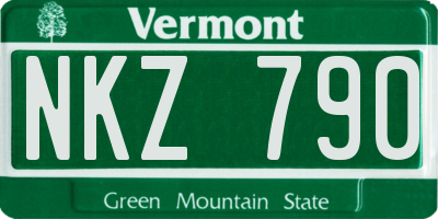 VT license plate NKZ790
