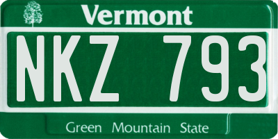 VT license plate NKZ793