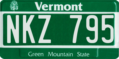 VT license plate NKZ795