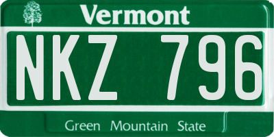 VT license plate NKZ796