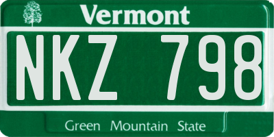 VT license plate NKZ798