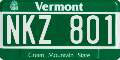 VT license plate NKZ801