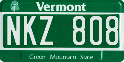 VT license plate NKZ808