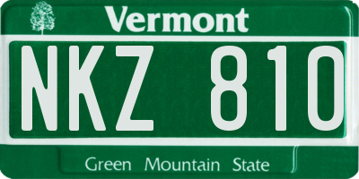 VT license plate NKZ810