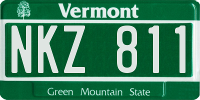 VT license plate NKZ811