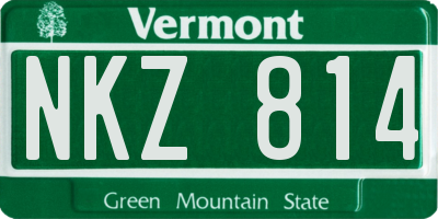 VT license plate NKZ814