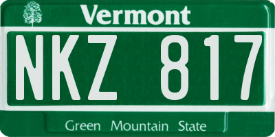 VT license plate NKZ817