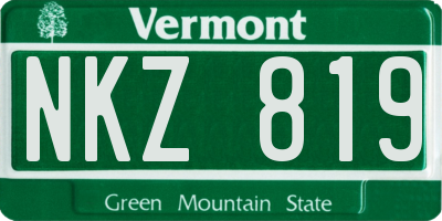 VT license plate NKZ819