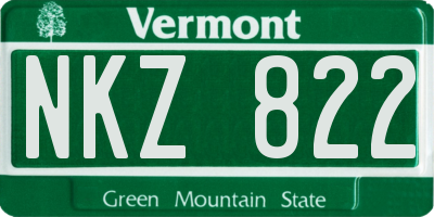 VT license plate NKZ822