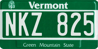 VT license plate NKZ825