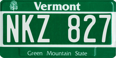 VT license plate NKZ827