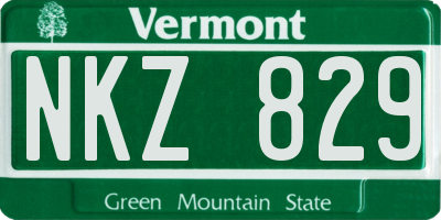 VT license plate NKZ829