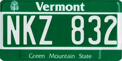 VT license plate NKZ832