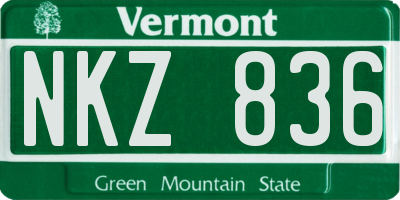 VT license plate NKZ836