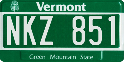 VT license plate NKZ851