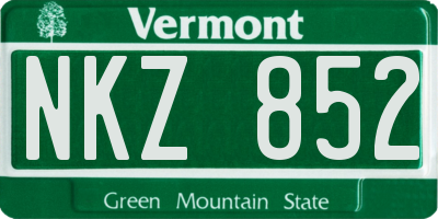 VT license plate NKZ852