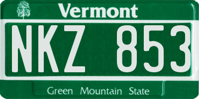 VT license plate NKZ853
