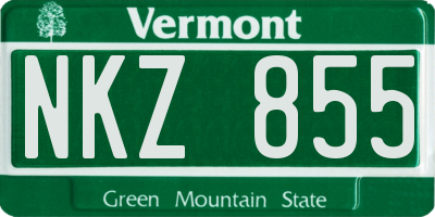 VT license plate NKZ855