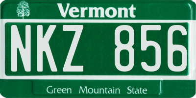 VT license plate NKZ856