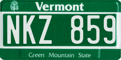VT license plate NKZ859