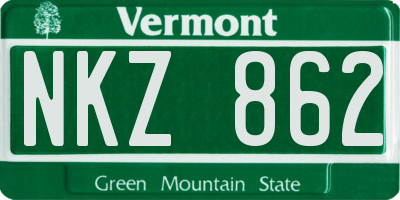 VT license plate NKZ862