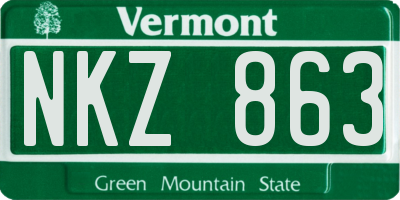 VT license plate NKZ863