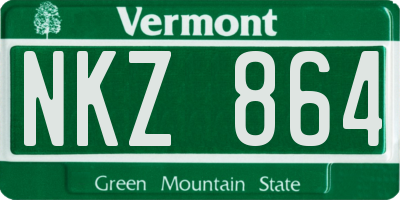VT license plate NKZ864