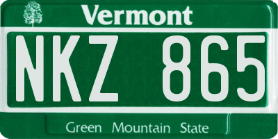 VT license plate NKZ865