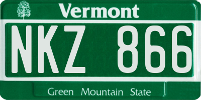 VT license plate NKZ866