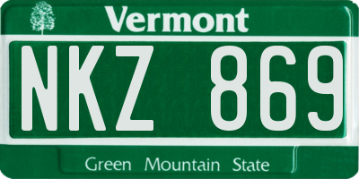 VT license plate NKZ869