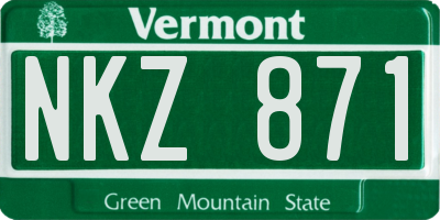 VT license plate NKZ871