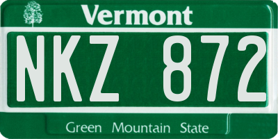 VT license plate NKZ872