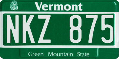 VT license plate NKZ875