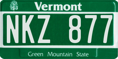 VT license plate NKZ877