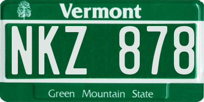 VT license plate NKZ878