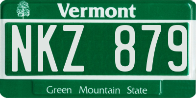 VT license plate NKZ879