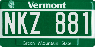VT license plate NKZ881