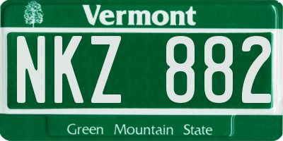 VT license plate NKZ882